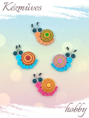 Quilling ajándék - Hűtőmágnes - Színes csigák hűtőmágnes 2 - Quilling hűtőmágnes     Kifutó termék