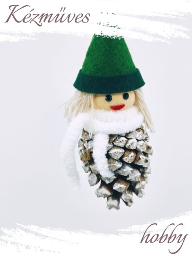 Quilling ajándék - Vintage - Toboz Télapó és Manó (nagy) - Vintage karácsonyfadísz