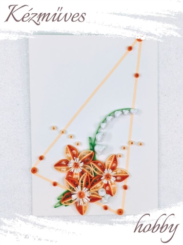 Quilling ajándék - Ünnepek - Üdvözlőkártya kék-fehér - Karácsonyi üdvözlőkártyák