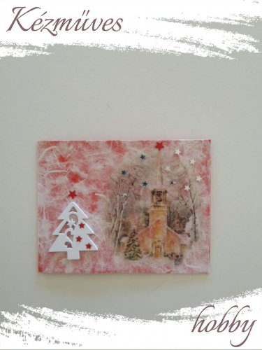 Quilling ajándék - Karácsonyi üdvözlőkártyák - Üdvözlőkártyák piros-kék  - Karácsonyi Üdvözlőkártyák