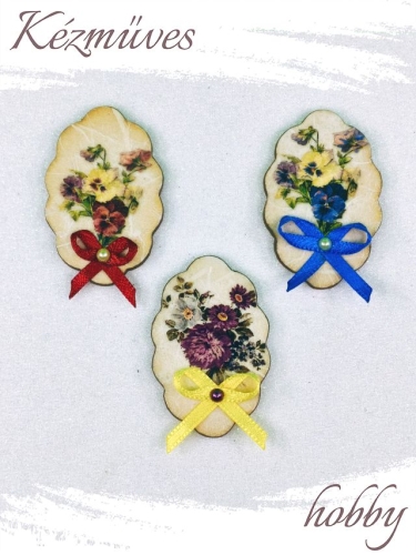 Quilling ajándék - Hűtőmágnes - Virágcsokor - Virágos hűtőmágnes