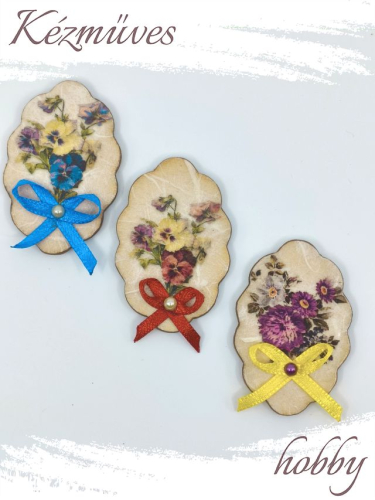 Quilling ajándék - Hűtőmágnes - Virágcsokor - Virágos hűtőmágnes