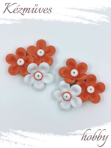 Quilling ajándék - Hűtőmágnes - Vörös és fehér hűtőmágnes - Quilling hűtőmágnes