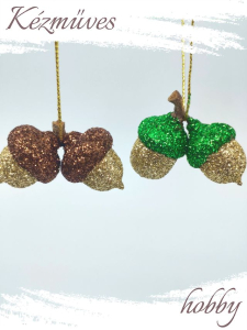 Quilling ajándék - Vintage - Csillogó Makk - Vintage karácsonyfadísz