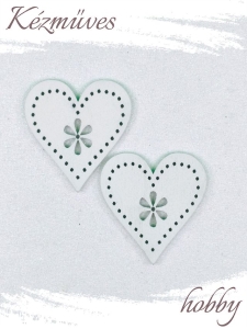 Quilling ajándék - Kellékek - Fehér szív (közepes) - Lézer vágott fa táblák