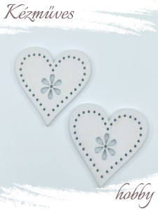 Quilling ajándék - Kellékek - Fehér szív (közepes) - Lézer vágott fa táblák