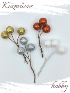 Quilling ajándék - Bogyók, masnik - Kellékek - Glitteres gömb - Karácsonyi kellékek