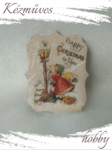 Quilling ajándék - Karácsony, Tél - Hűtőmágnes - Happy Christmas to You - Karácsonyi hűtőmágnes
