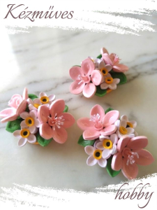 Quilling ajándék - Quilling termékek - Japán díszcseresznye nárcisszal - Quilling Asztaldísz