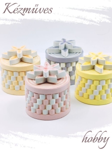 Quilling ajándék - Ékszerdobozok - Kör alakú ékszerdoboz - Karácsonyi ajándékok