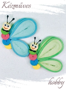 Quilling ajándék - Hűtőmágnes - Lepke fiúk - Quilling hűtőmágnes