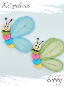 Quilling ajándék - Hűtőmágnes - Lepke fiúk - Quilling hűtőmágnes