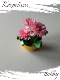 Quilling ajándék - Quilling termékek - Minik minije - Quilling Cserepes kisvirágok