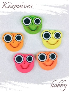 Quilling ajándék - Vicces - Hűtőmágnes - Neon Mosolygós hűtőmágnes - Quilling hűtőmágnes