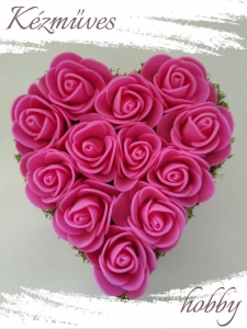 Quilling ajándék - Virágdoboz - Pink rózsadoboz - Virágdoboz