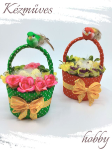 Quilling ajándék - Ünnepek - Pöttyös kosár - Húsvét