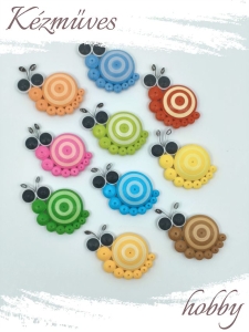 Quilling ajándék - Hűtőmágnes - Színes csigák hűtőmágnes - Quilling hűtőmágnes
