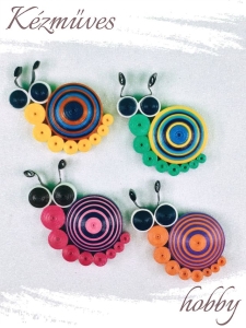 Quilling ajándék - Hűtőmágnes - Színes csigák hűtőmágnes 1 - Quilling hűtőmágnes              Kifutó termék