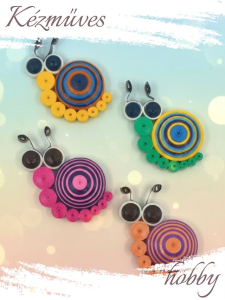 Quilling ajándék - Hűtőmágnes - Színes csigák hűtőmágnes 1 - Quilling hűtőmágnes              Kifutó termék